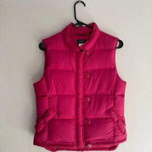 J Crew bright pink puffer vest - size SM
